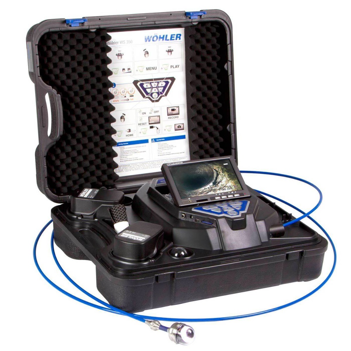 WOHLER VIS 350 Plus Inspection Camera with 1.5" & 1" Camera Head