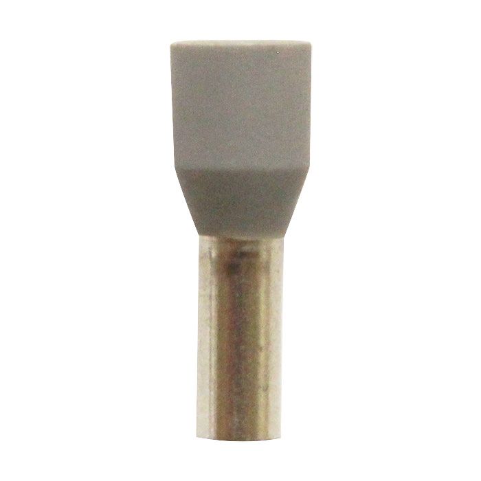 Eclipse Tools Pro'sKit Insulated Gray Wire Ferrules, 12 AWG x 16mm, 100 pcs