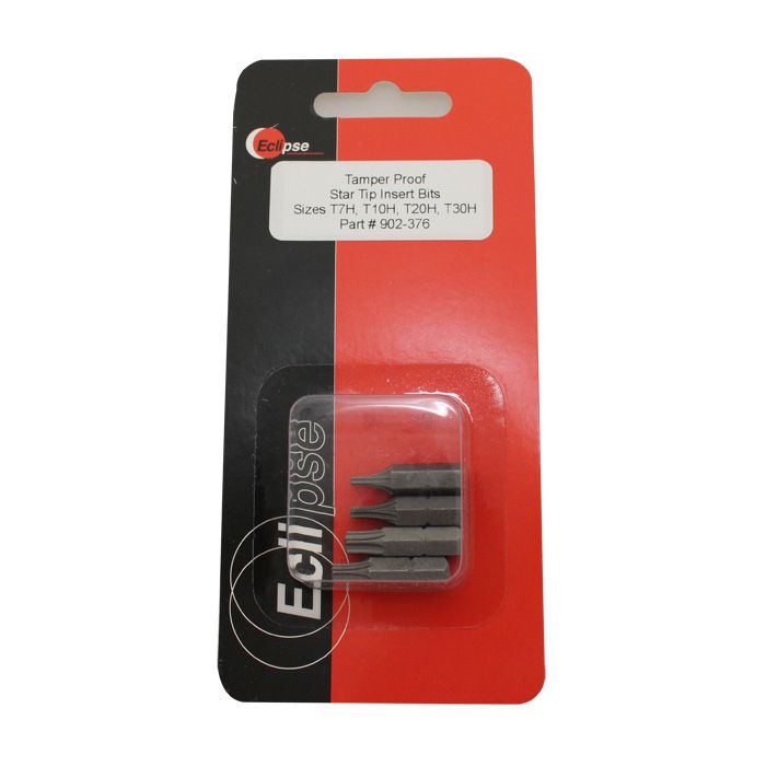 Pro'sKit (Eclipse Tools) 4pc Tamper-Proof Torx Star Insert Bit Set