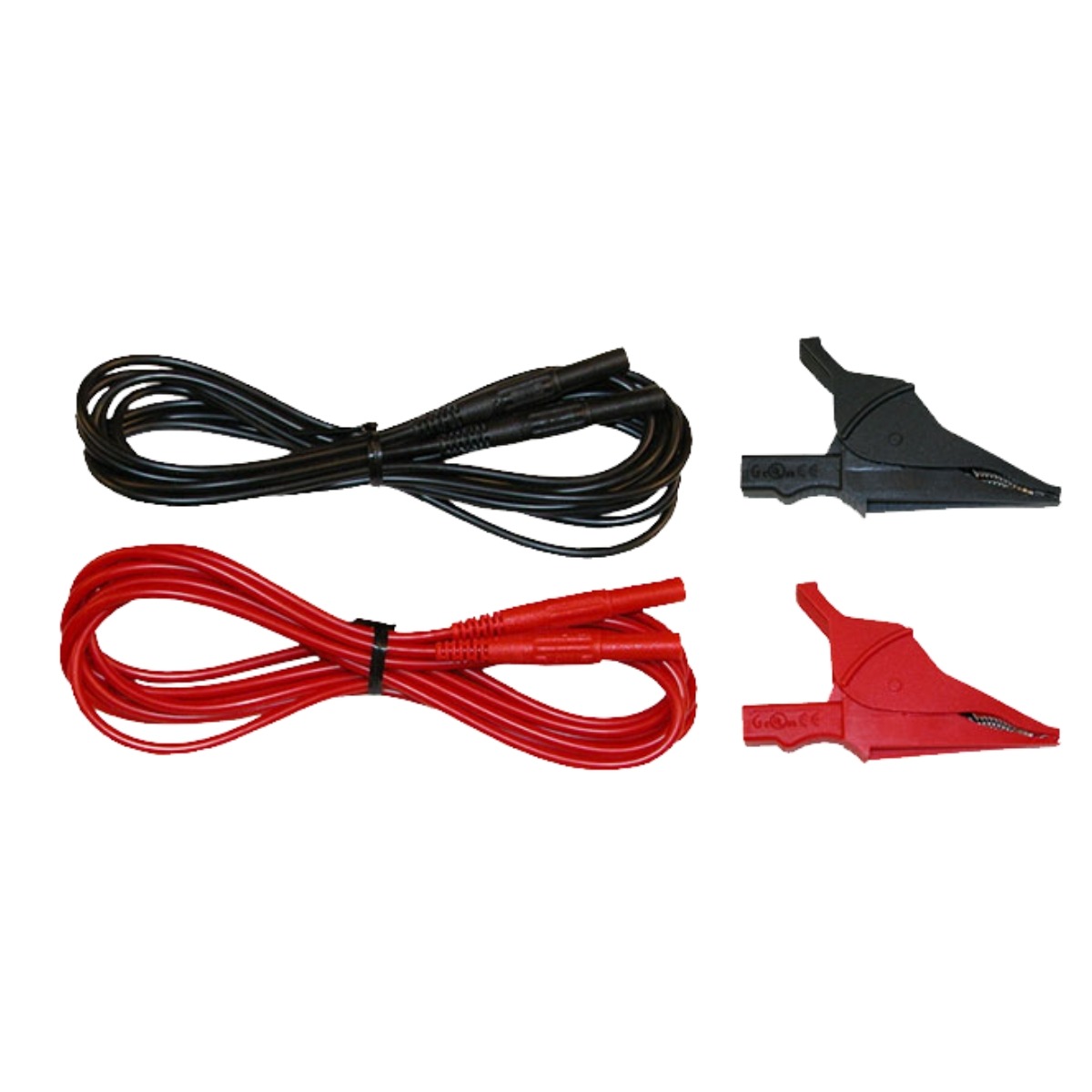 AEMC 2140.63 – Set of 2 Color-Coded 10 ft (3 m) Leads (600V CAT IV) with Red/Black Alligator Clips (1000V CAT IV, 15A).