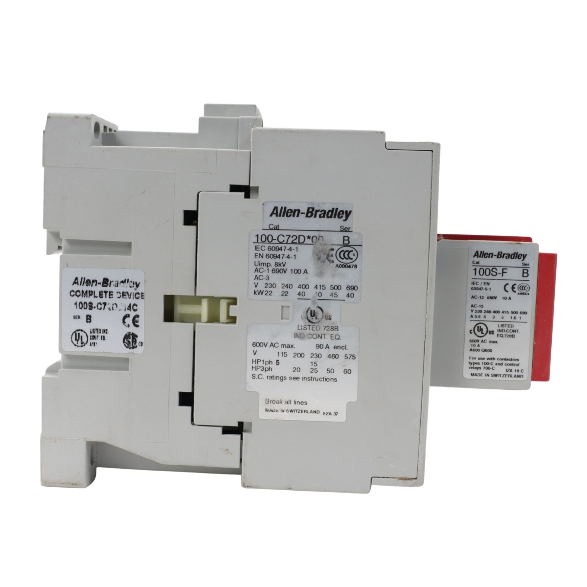 Allen-Bradley 100S-C72DJ14C Safety Contactor 72A 24VDC Coil
