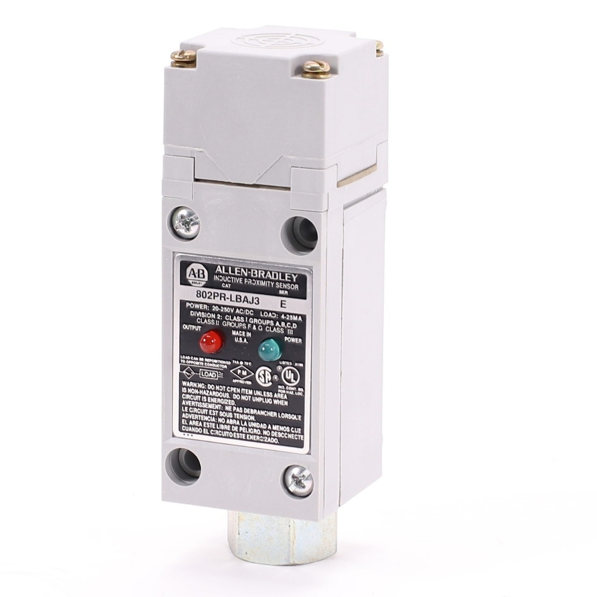 Allen-Bradley 802PR-LBAJ3 Inductive Proximity Sensor, 17mm Shielded Top Sensing