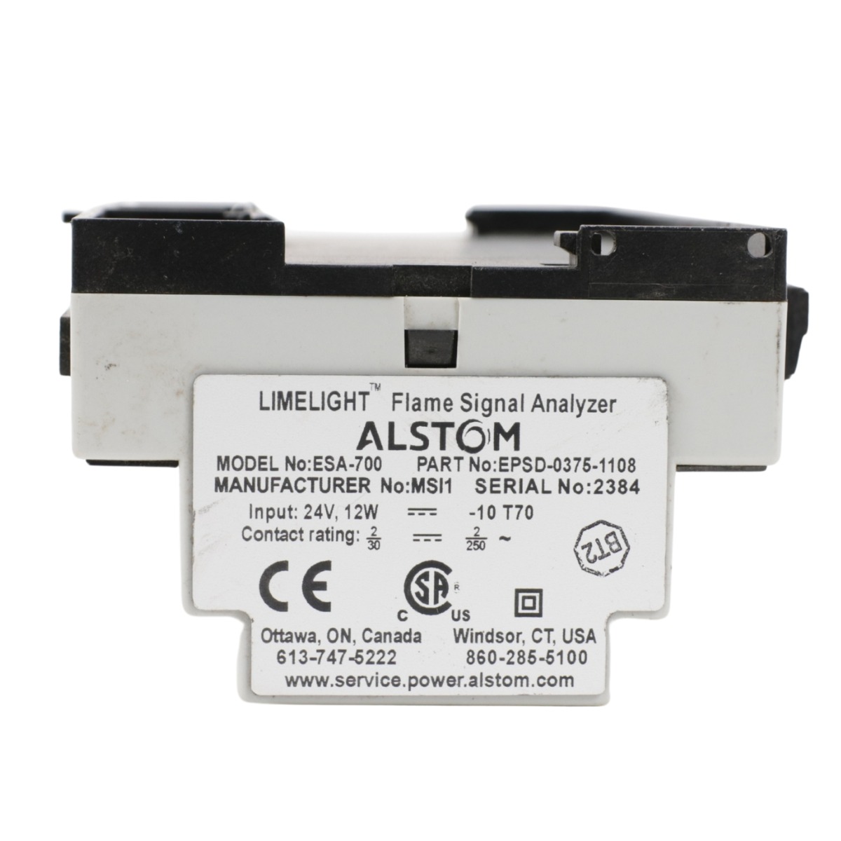 Alstom ESA-700 Limelight Flame Signal Analyzer UV 21.6–26V AC