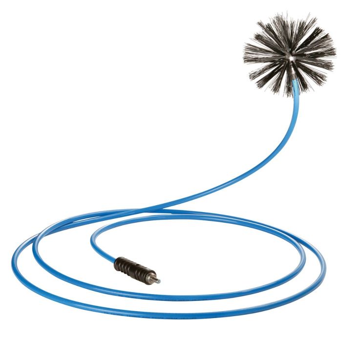 Wohler Rotary Viper M10 drill-driven rotary duct cleaning system with flexible shaft and Perlon brush head