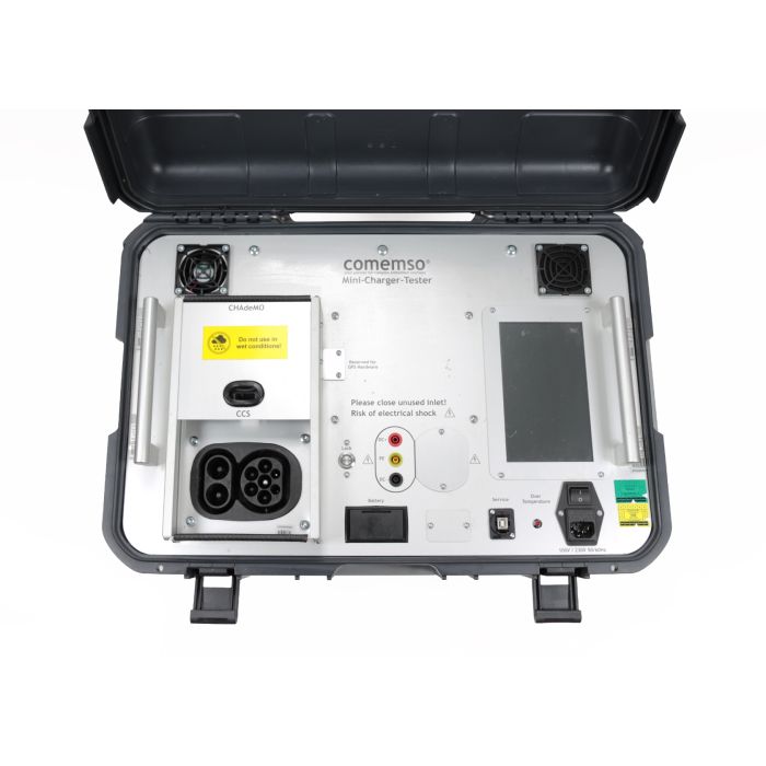comemso Mini-Charger-Tester HW Rev3.4 CCS CHAdeMO EVSE tester front faceplate