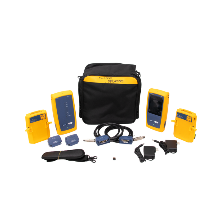 Professional cable certification tool for network technicians: Fluke Networks DSX-5000 Versiv ensures accurate, fast 10 Gigabit Ethernet cabling testing with advanced ProjX management and intuitive interface.