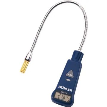 Wöhler TI410 dew point indicator for dew point and humidity measurement with flexible probe