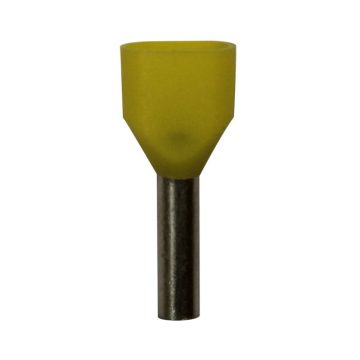 Eclipse Tools Pro'sKit Twin Yellow Wire Ferrules, 2x18 AWG x 16mm, 100 pcs