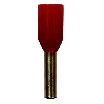 Eclipse Tools Pro'sKit Insulated Red Wire Ferrules, 18 AWG x 12mm, 100 pcs