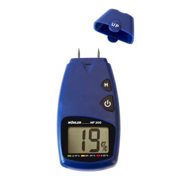 Wohler HF300 wood moisture meter with pin probes and digital display