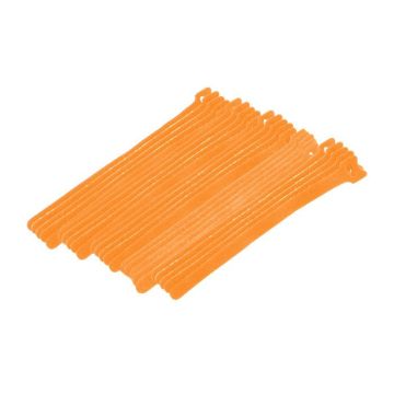 Eclipse Tools Pro'sKit Hook and Loop Cable Ties, 8" Orange, 25 PK