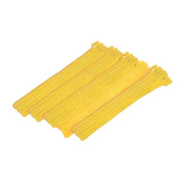 Eclipse Tools Pro'sKit Hook and Loop Cable Ties, 8" Yellow, 25 PK