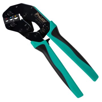 Eclipse Tools Pro'sKit CrimPro Crimper for Thin Style Red, Blue, Yellow Insulated Terminals AWG 22-10