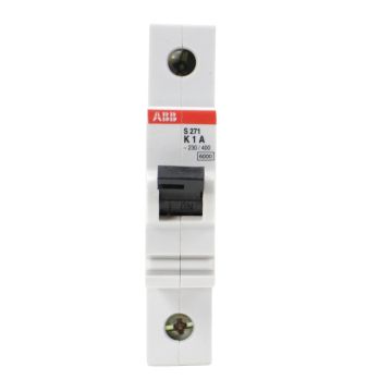 ABB S271 K1A 1A 1-Pole Miniature Circuit Breaker K Characteristic 6kA