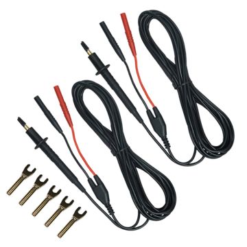 AEMC 2118.73 Kelvin probe set with 10 ft leads, spring-loaded probes, banana plug termination, and fork terminals