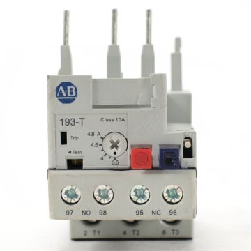 Allen-Bradley 193-T1AB48 bimetallic overload relay, 3.5-4.8 A, Class 10