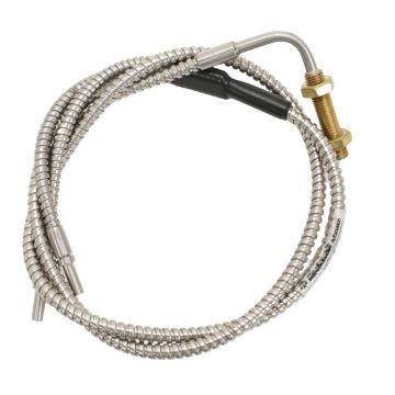 Allen-Bradley 43GR-TMC25SL glass fiber optic cable with stainless steel flexible conduit and right-angle threaded sensing tip product view