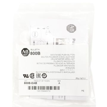 Allen-Bradley 800B-EAB 16 mm maintained square push button operator for industrial control panels product view