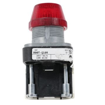Allen-Bradley 800T-Q10R red 30mm pilot light with metal operator and screw terminals product view