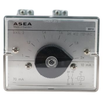 ASEA RXIL 2 plug-in protection relay RK 412 112-AC with front adjustment dial and rear pin interface product view