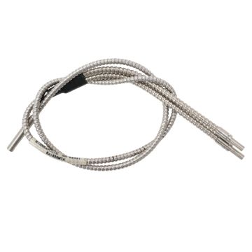Banner BA1.53SMTA diffuse bifurcated glass fiber optic cable with stainless steel monocoil and right-angle side-view sensing tip product view