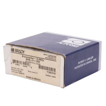 Brady WML-311-292 Wire Marking Labels Side View