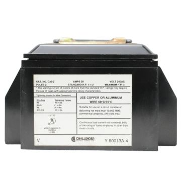 Challenger C30-2 miscellaneous switch rated 30A 2-pole 240AC