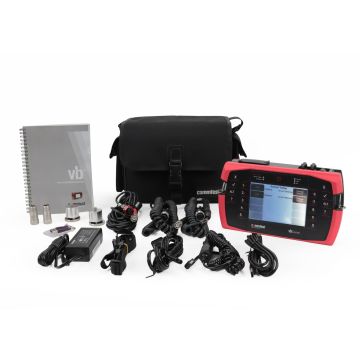 Commtest vb7 kit with IMI ICP accelerometers, carry bag, guide, cables, and power accessories
