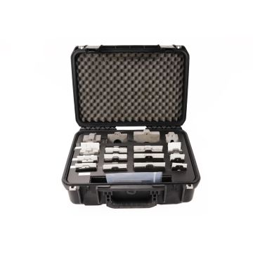 Easy-Laser Case 3 alignment shim kit with stainless steel Type A/B/C/D shims in protective hard case.

