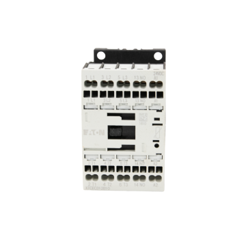 Face of Eaton XTCE012B10TD Contactor: Compact 3-pole design with 24V DC coil