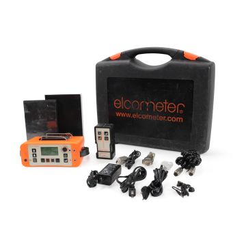 Elcometer 331 Model TH Concrete Covermeter kit with standard search head, accessories, and hard case