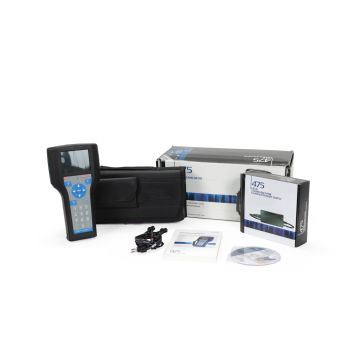 Emerson 475 Field Communicator kit with carrying case, leads, guide, disc, charger, and original box