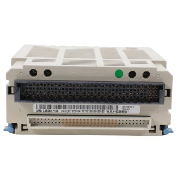Emerson Ovation 5X00070G04 analog input module showing front channel markings and rear backplane connector product view