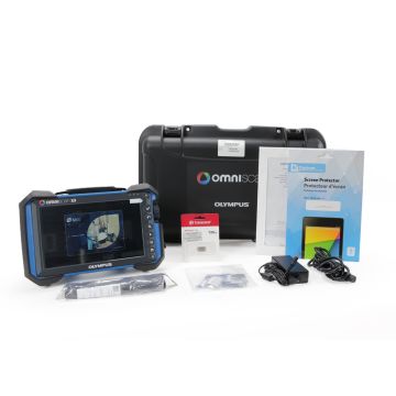 Evident Olympus OmniScan X3 32:128PR ultrasonic flaw detector with accessories and transport case