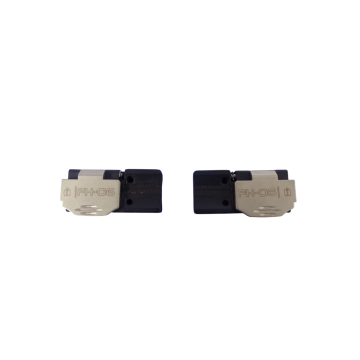 INNO Instrument ribbon fiber holders for View12R and View12R PRO fusion splicers, shown as a left and right pair for 250 µm ribbon fiber alignment