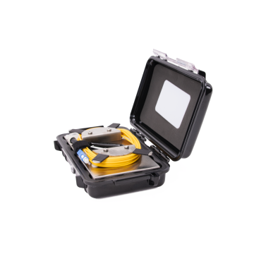 Profile look at LB-9-FC-SC-500 Fiber Optic Launch Box with FC to SC connectors, 500m singlemode fiber