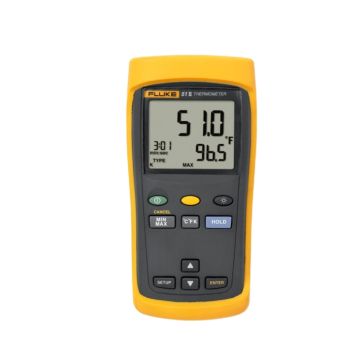Fluke 51-II single input digital thermometer with backlit display and protective holster Product View