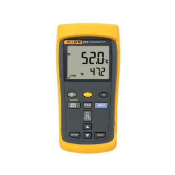 Fluke 52 II dual probe digital thermometer with backlit display and thermocouple inputs Product View