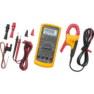 Fluke 87V Industrial Multimeter Kit with i400 AC Current Clamp Temperature Probe Test Leads and Alligator Clips