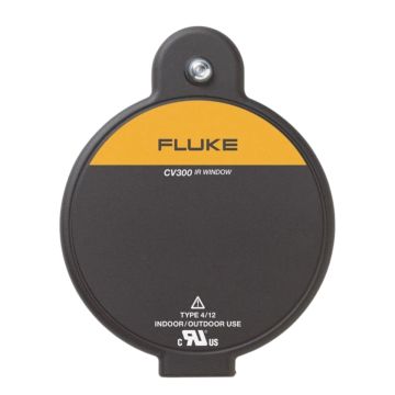 Fluke CV300 75 mm ClirVu infrared inspection window with hand turn door latch installed on electrical enclosure Product View