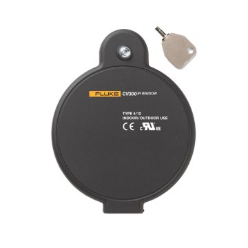 Fluke CV301 3 inch ClirVu infrared inspection window with security key door latch mounted on an electrical enclosure Product View