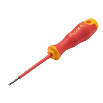 Fluke ISLS3 insulated slotted screwdriver with ergonomic soft-grip handle and slim insulated shaft