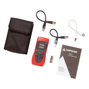 Amprobe LAN 1 LAN Cable Tester with Remote Terminator RJ45 and BNC Cables
