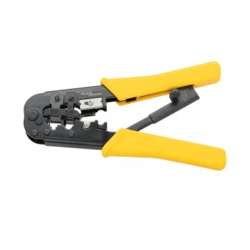 Fluke Networks 11212530 yellow modular crimper for RJ45, RJ11, and RJ12 connectors