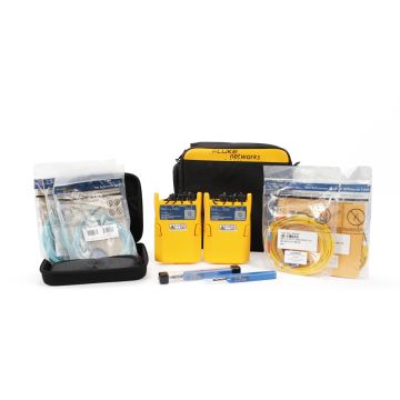 Fluke Networks CertiFiber Pro CFP-Q-ADD Quad OLTS add-on kit with MM and SM modules, reference cords, and cases