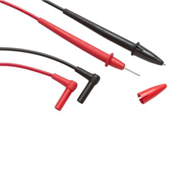 Fluke TL75 Hard Point Test Lead Set with red and black PVC-insulated probes and protective caps Product View
