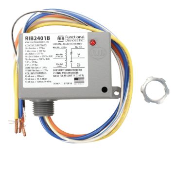 Functional Devices RIB2401B 20 Amp SPDT power control relay in NEMA 1 enclosure with LED indicator