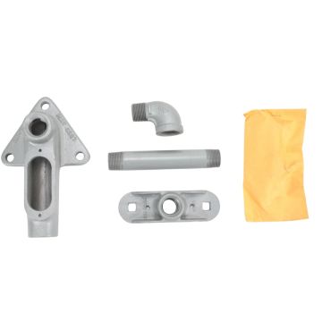 GAI-Tronics 411A speaker mounting bracket assembly with wall bracket, adapter, conduit pipe, elbow, and gasket