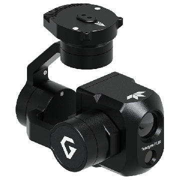 Gremsy G-HADRON Gimbal, lightweight 3-axis camera stabilizer made from aluminum, compatible with Hadron 640 R camera, supporting platforms like Pixhawk, CubePilot, and Skynode, offering smooth stabilization with lock, follow, and mapping modes.