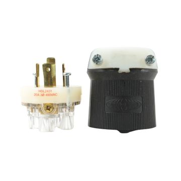  Hubbell HBL2431 locking plug 20A 3-phase 480VAC L16-20P